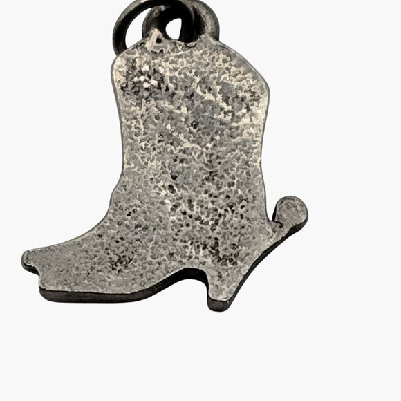 Cowboy Boot Pendant Charm Silver Western Style - Picture 3 of 3